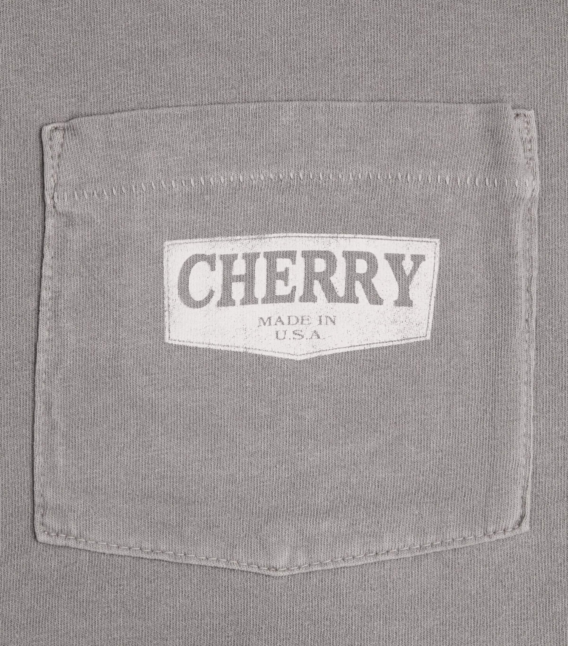 Cherry Los Angeles Mens Cotton Chevron Pocket T-Shirt Light Charcoal Image 6