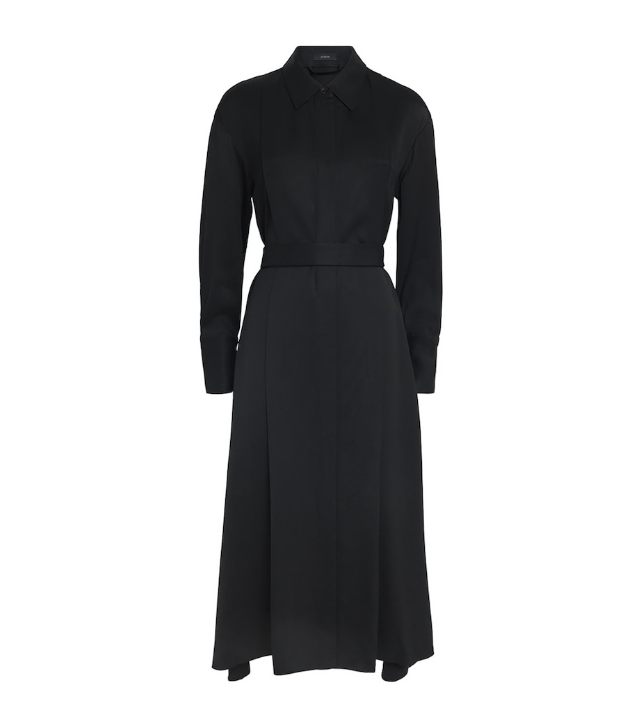 Crepe Orlan Midi Shirt Dress BLACK Image 1