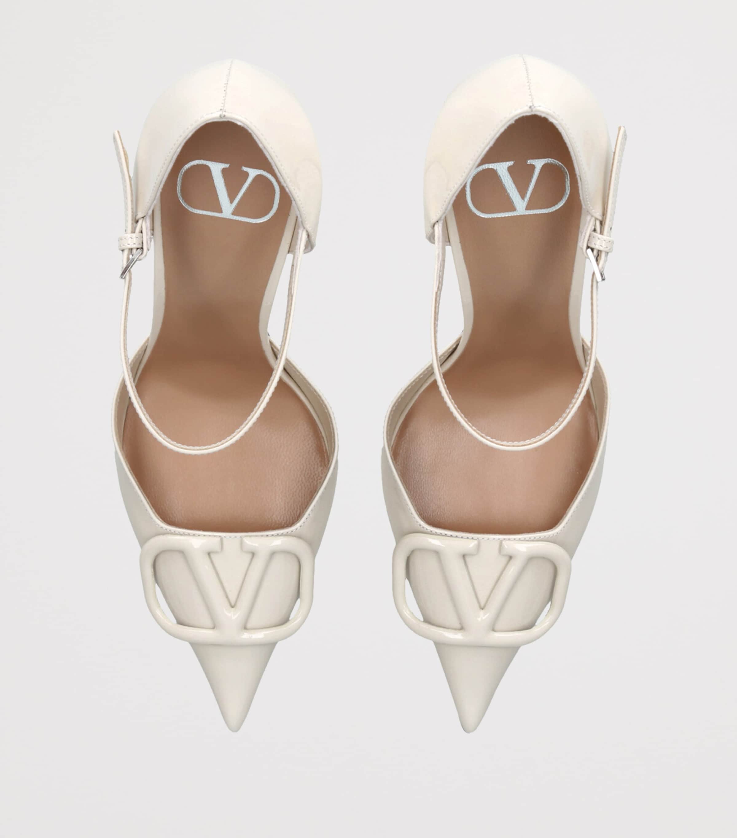 Valentino Garavani Patent Leather VLogo D’Orsay Pumps 100 White Image 4