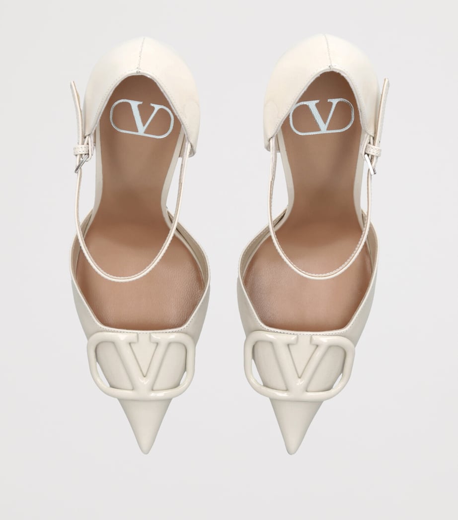 Valentino Garavani Patent Leather VLogo D’Orsay Pumps 100 White Image 4