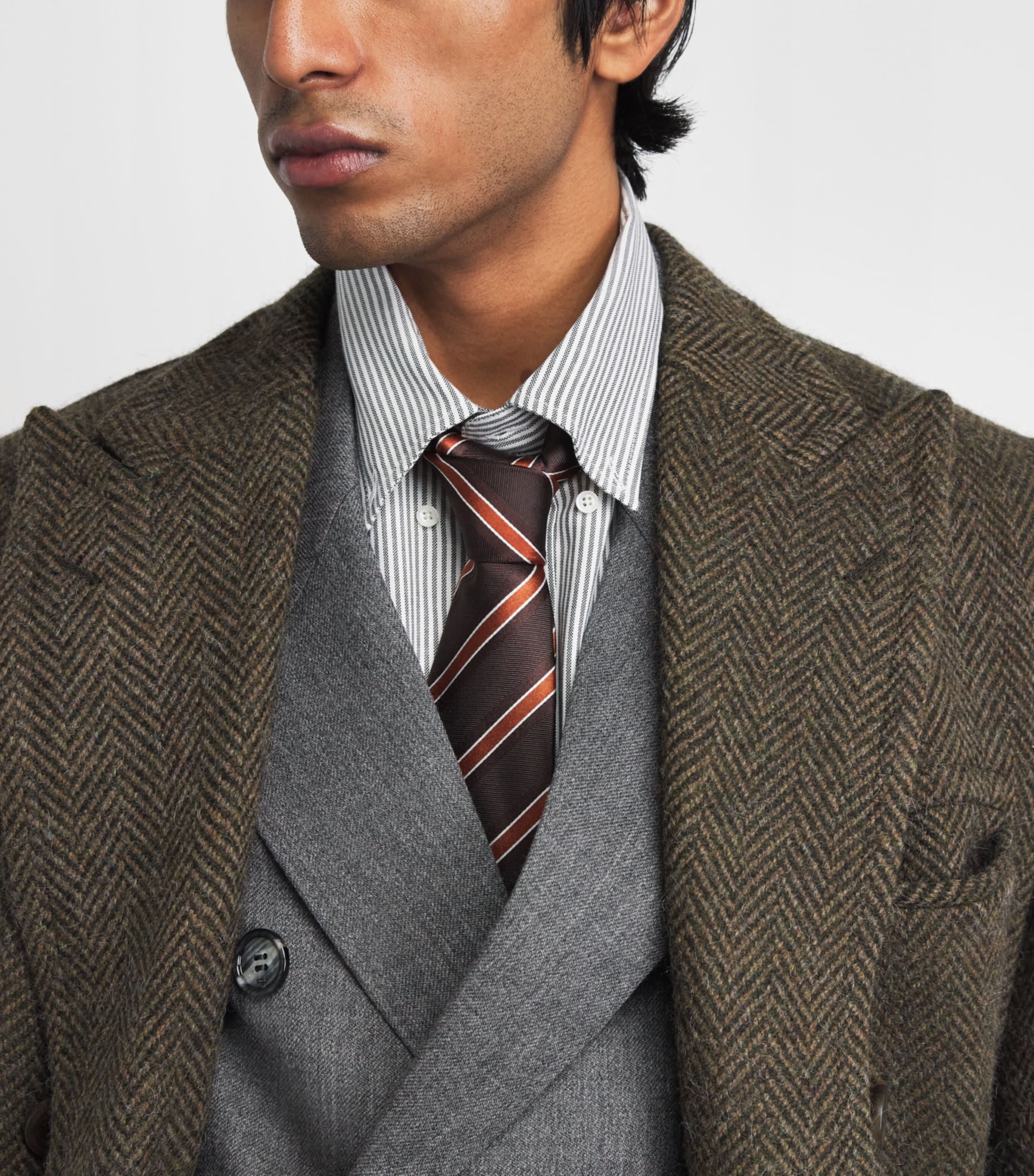 AMI Paris Mens Wool Double-Breasted Blazer Gris Carbone Image 3