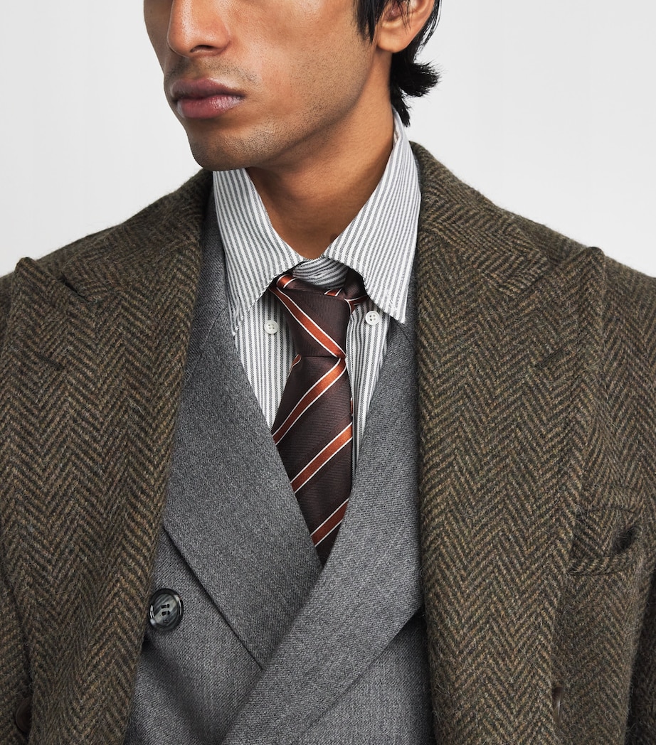 AMI Paris Mens Wool Double-Breasted Blazer Gris Carbone Image 3