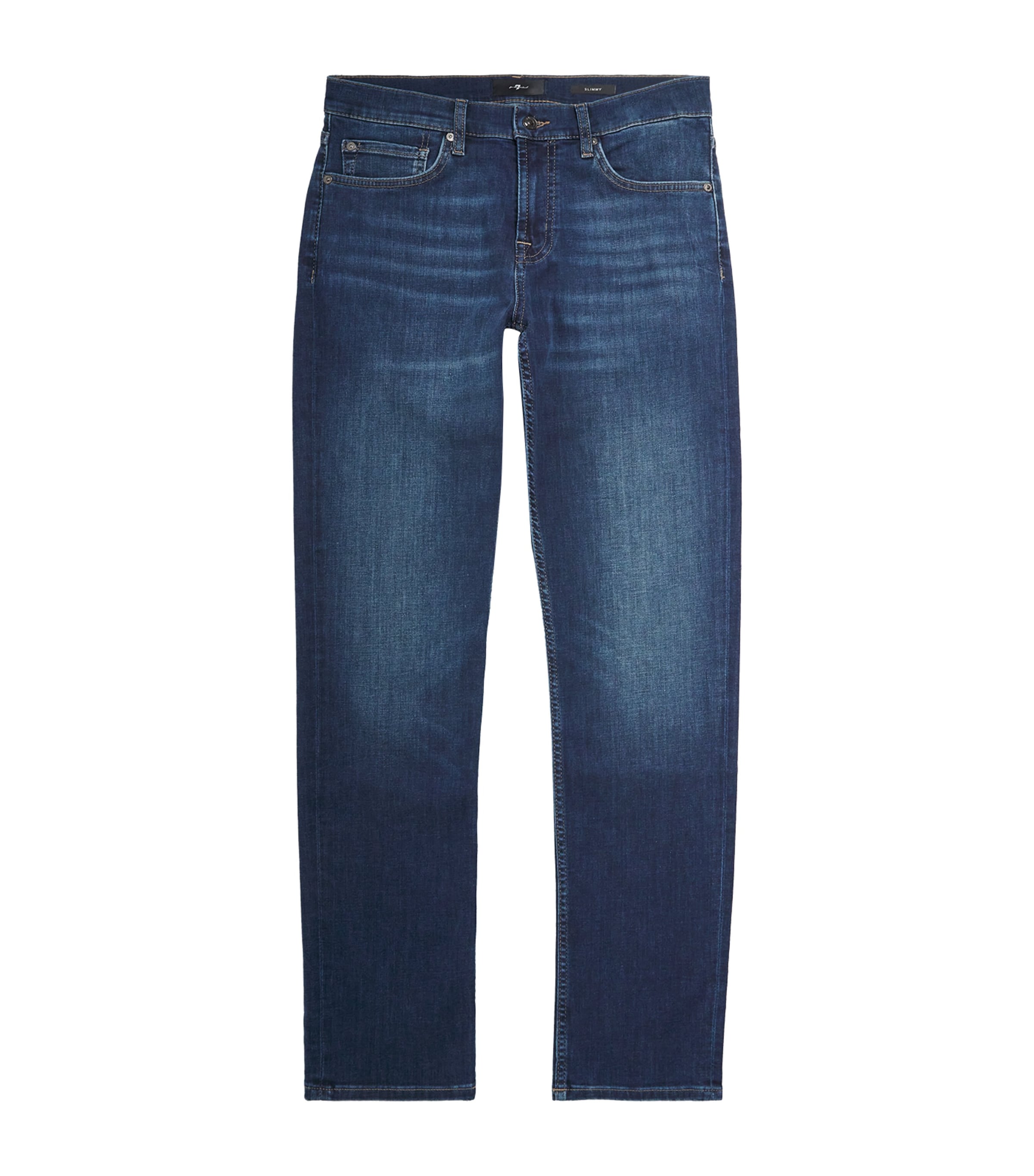 7 For All Mankind Slimmy Straight Jeans In Blue