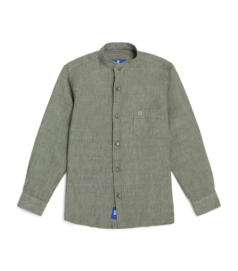 Stefano Ricci Kids Linen Shirt (6-16 Years) C. Green Image 1