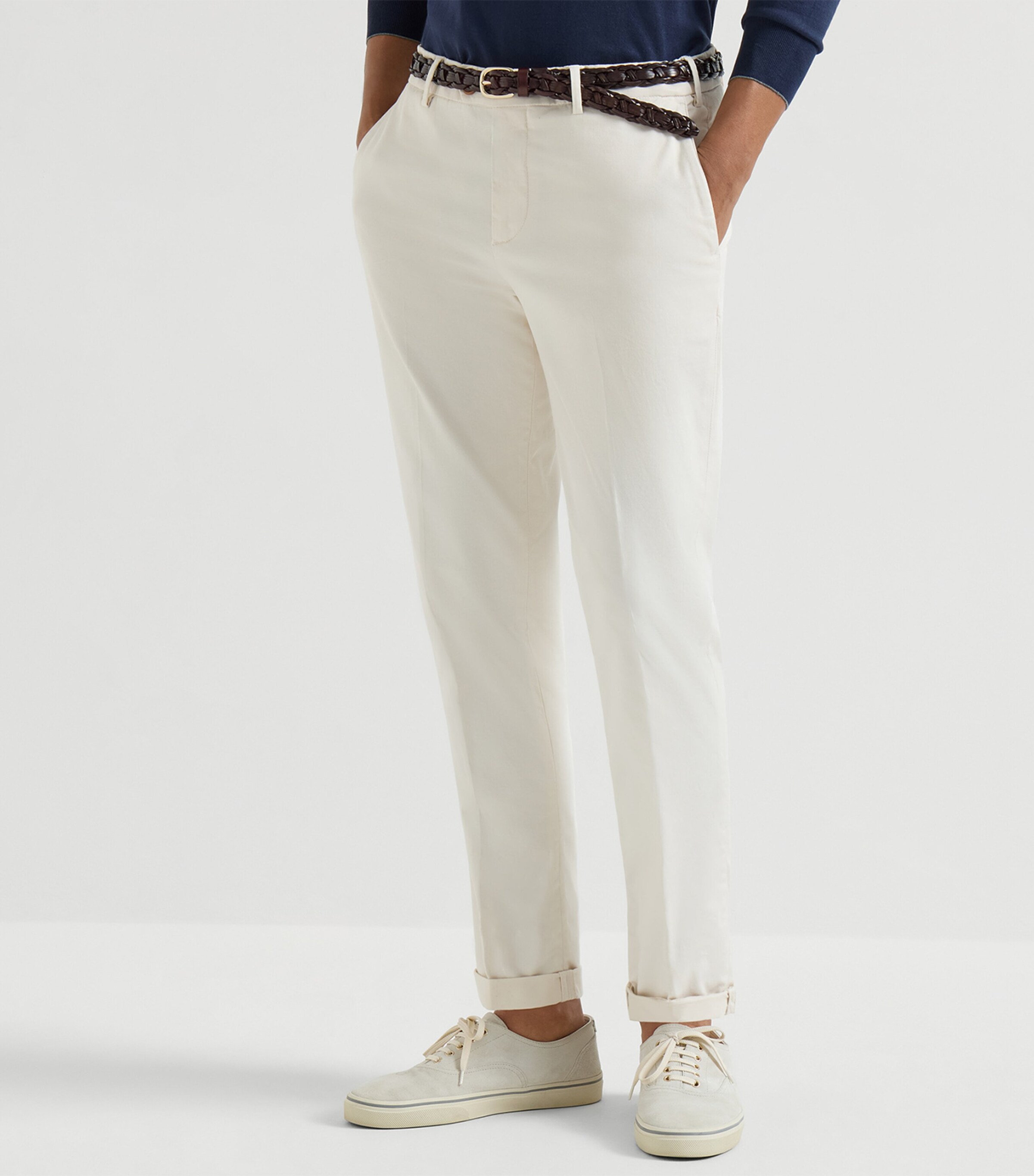 Brunello Cucinelli Mens Pima Cotton Comfort Gabardine Trousers Image 3