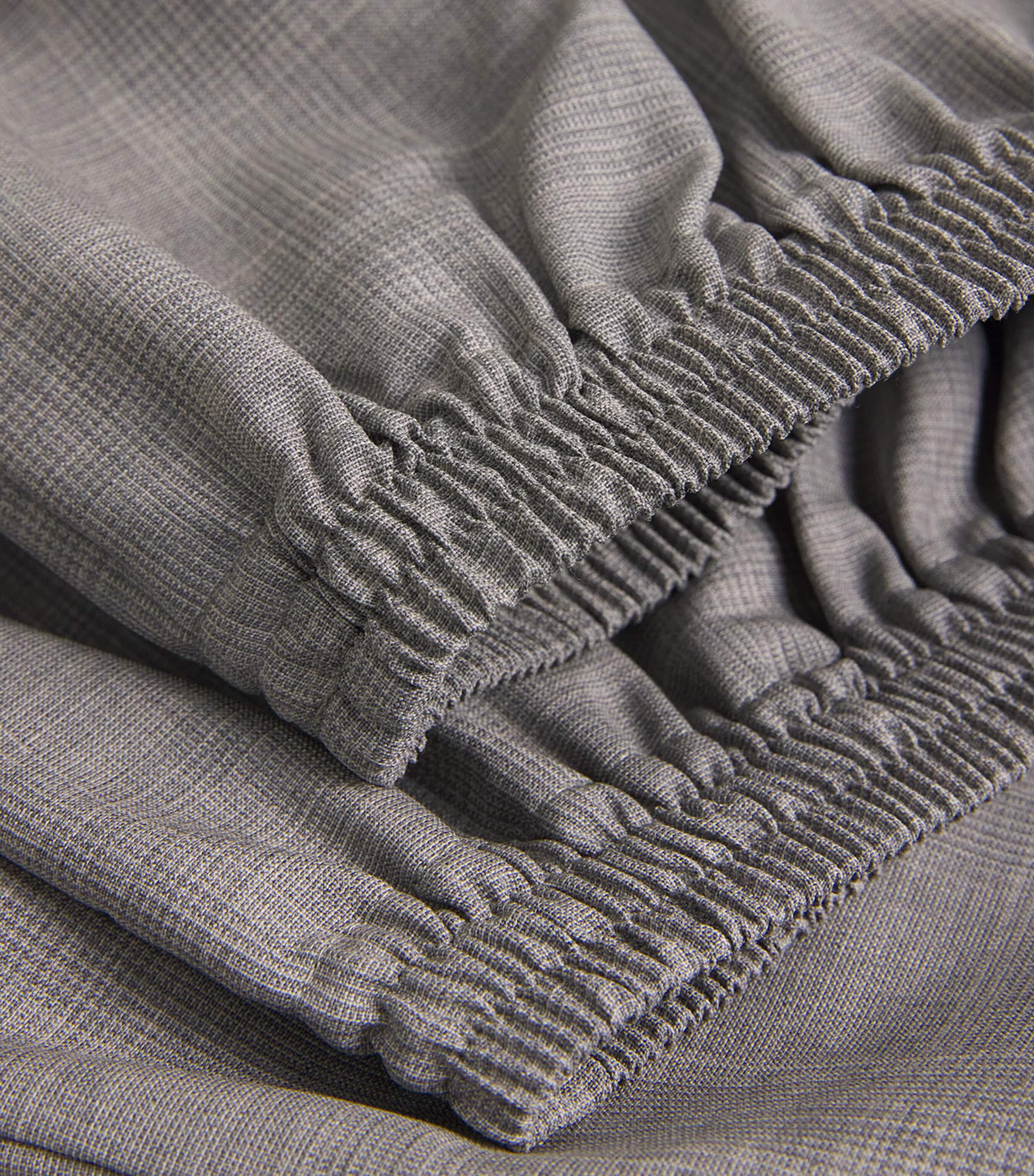 Virgin Wool Check Japanese Trousers GREY Image 5