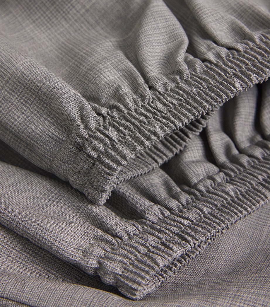 Virgin Wool Check Japanese Trousers GREY Image 5