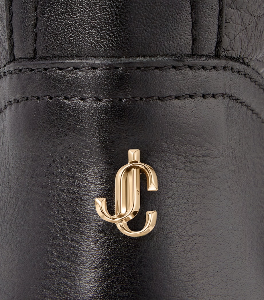 Leather Biker Boots BLACK Image 3