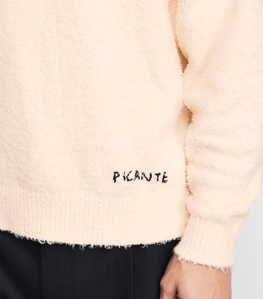 Cotton-Blend Shaggy Polo Shirt IVORY Image 6