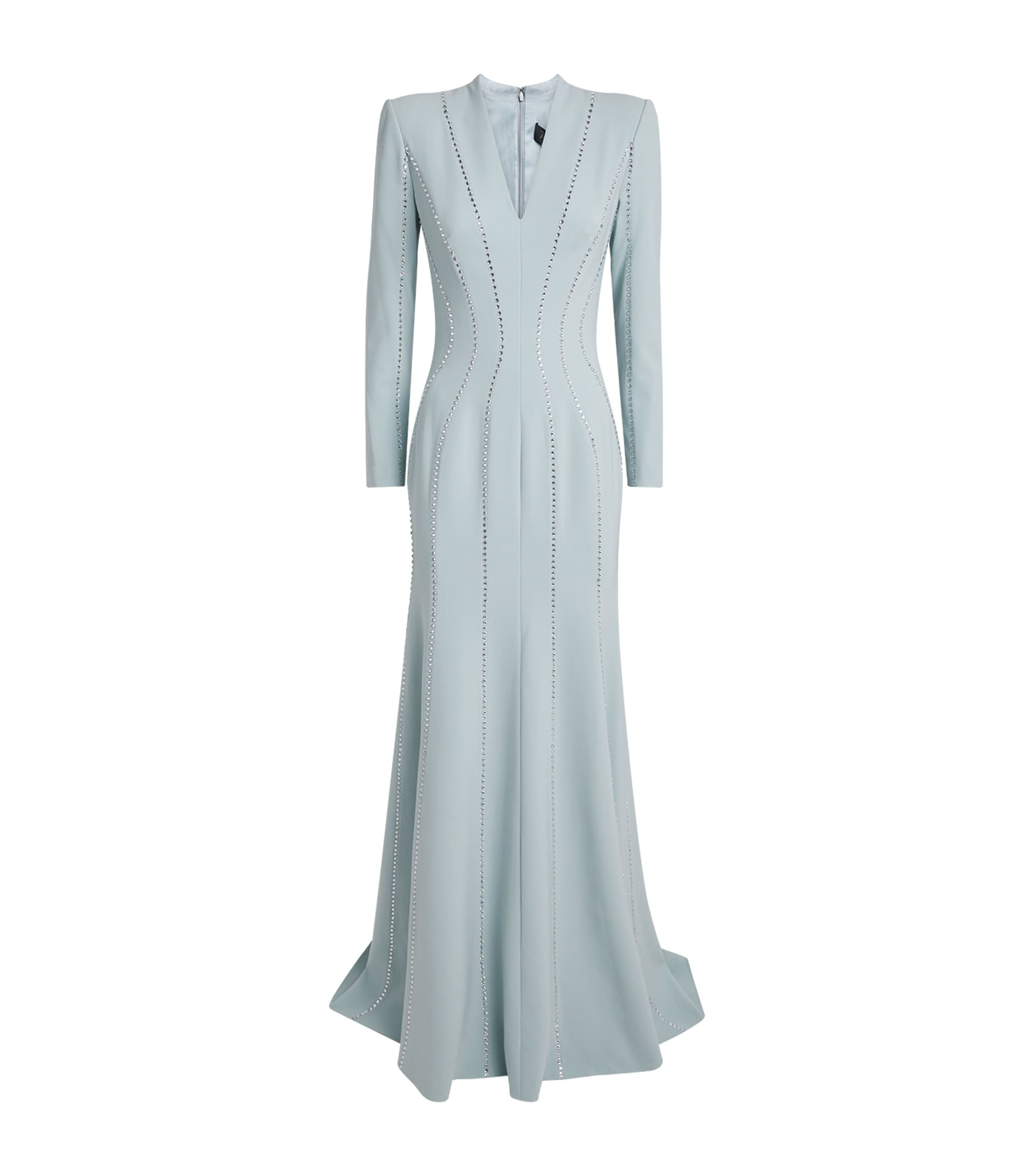 Jenny Packham Embellished Victoire Gown In Blue