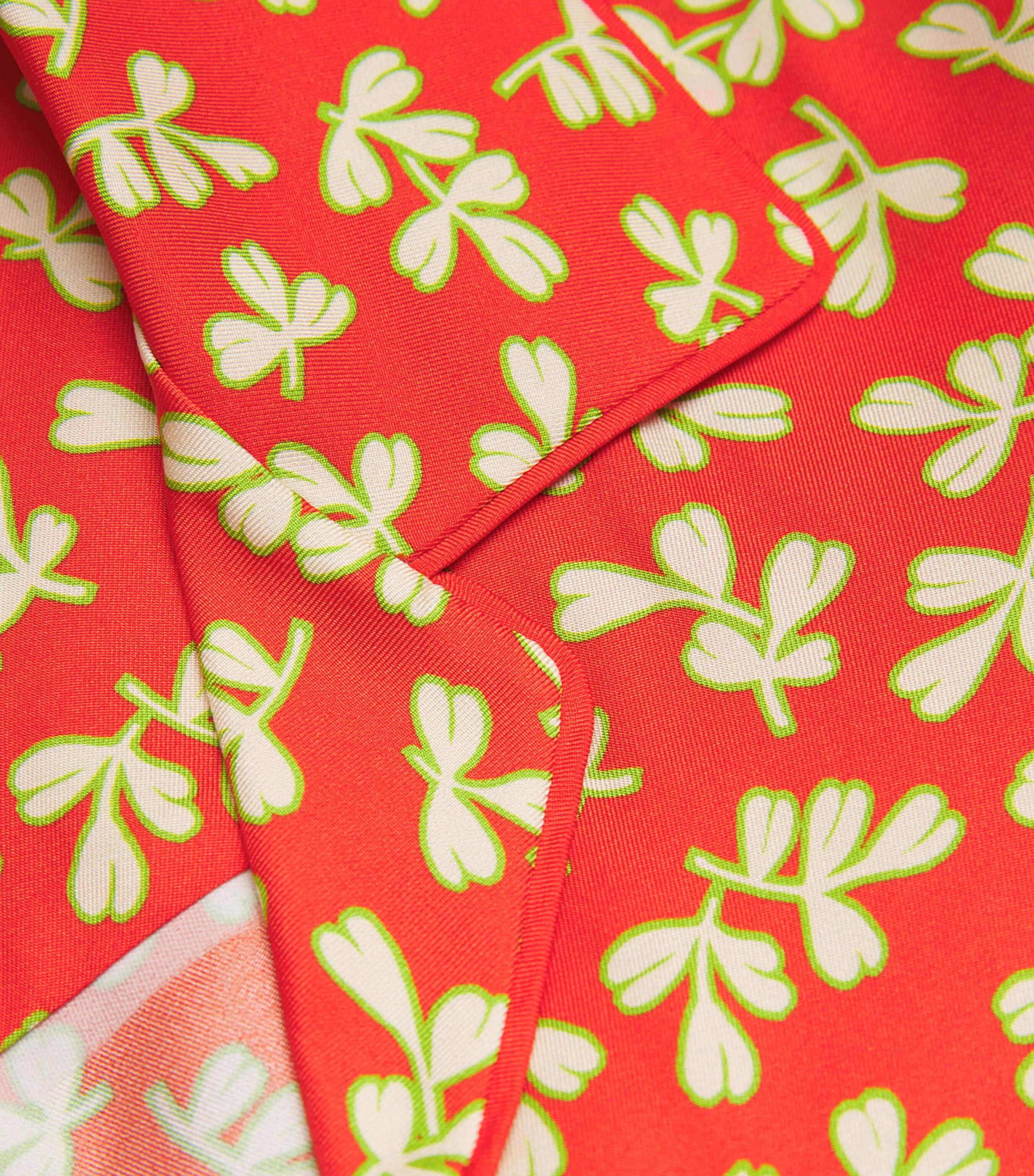 Silk Leaf Print Short-Sleeve Shirt RED LITTLE LEAVES Image 5