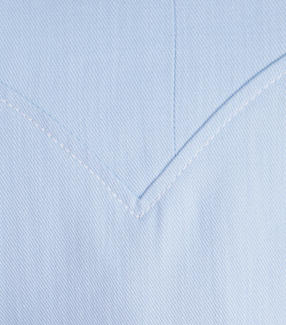 Emilia Wickstead Womens Denim Jody Midi Dress Icy Blue Image 6