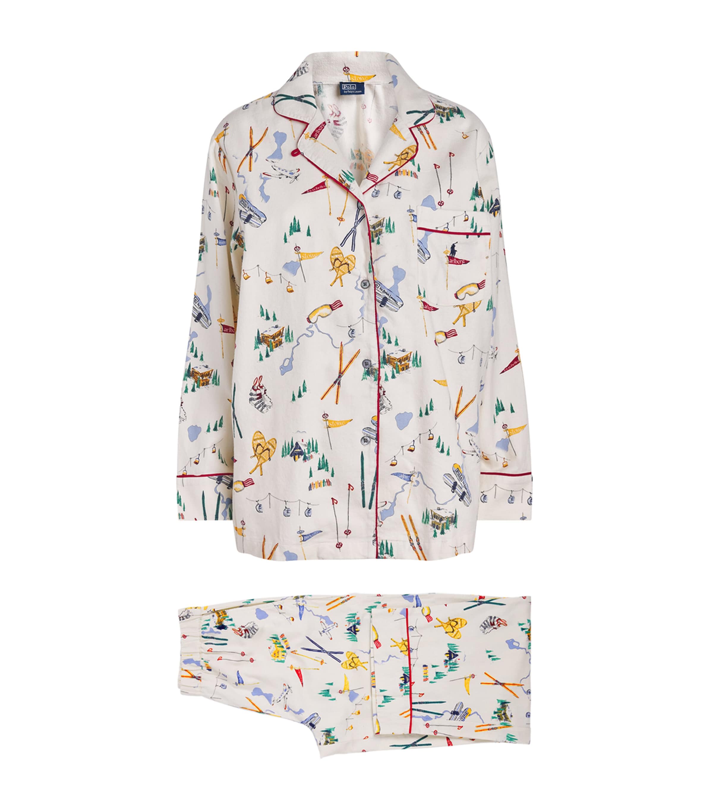 Polo Ralph Lauren Womens Ski Print Madison Pyjama Set Traveller Ski P Image 1