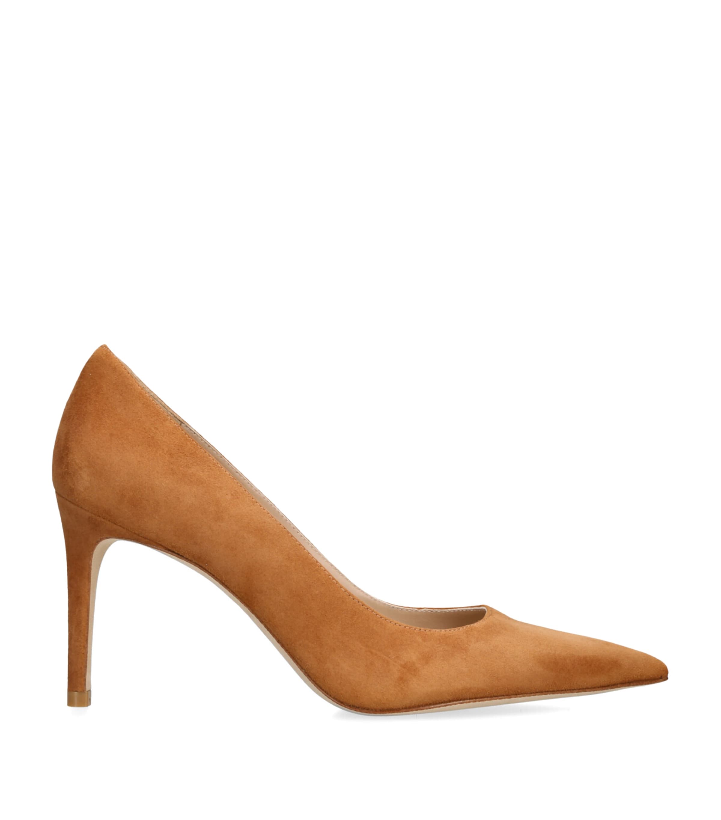 Suede Stuart Power Pumps 85 TAN Image 1