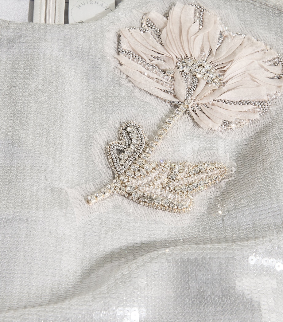 Sequin Floral Sammie Top SILVER Image 5