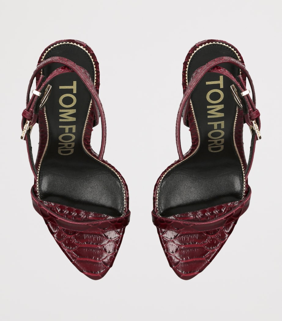 TOM FORD Leather Padlock Sandals 105 Red/dark Image 4