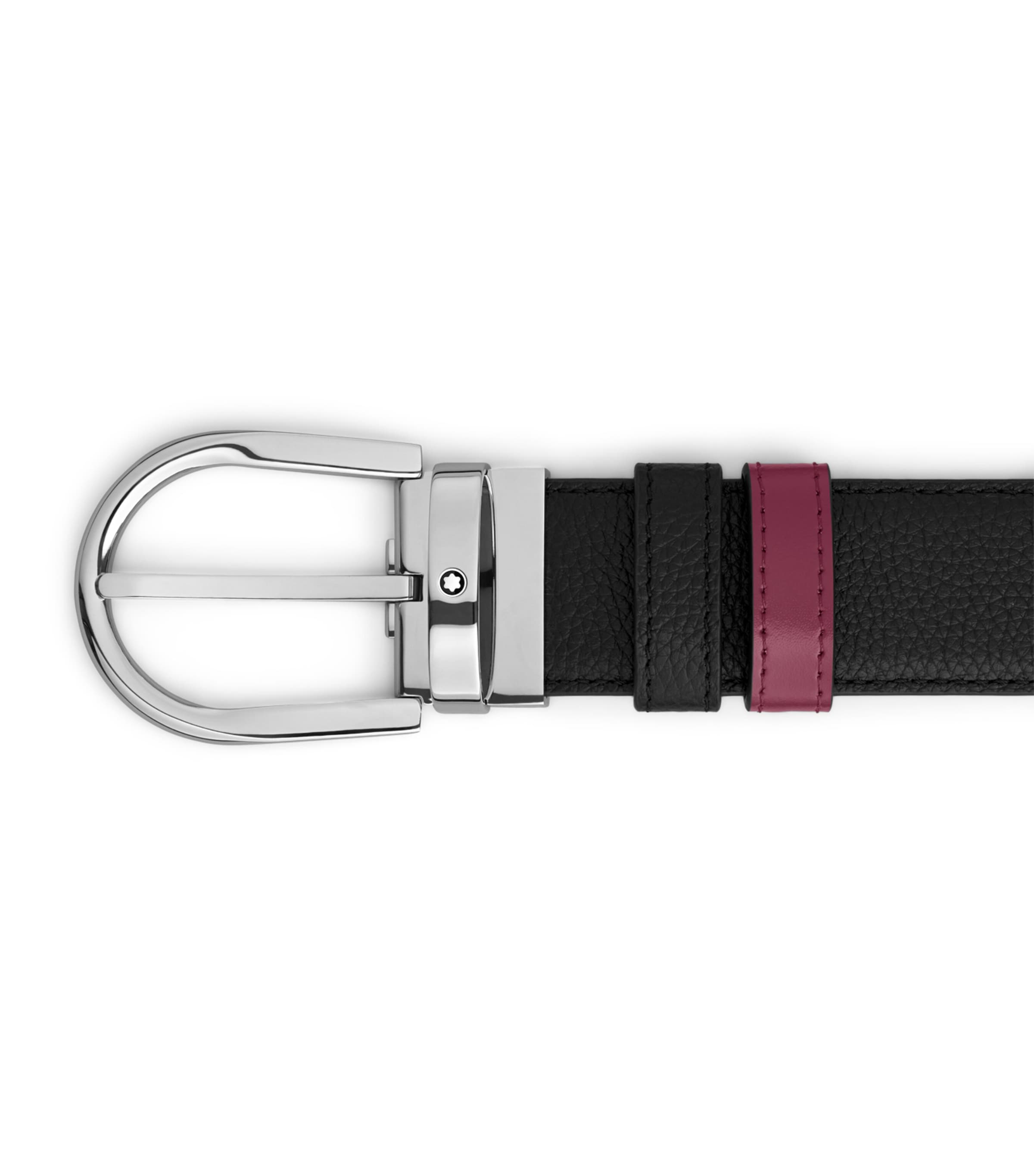 Leather Horseshoe Reversible Belt BLACK Image 3