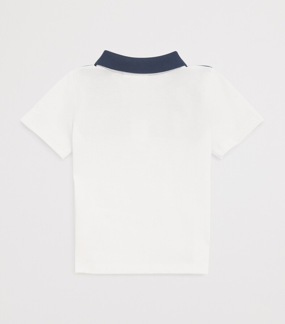 BOSS Kidswear Cotton Colour-Block Polo Shirt (3-18 Months) White Image 2