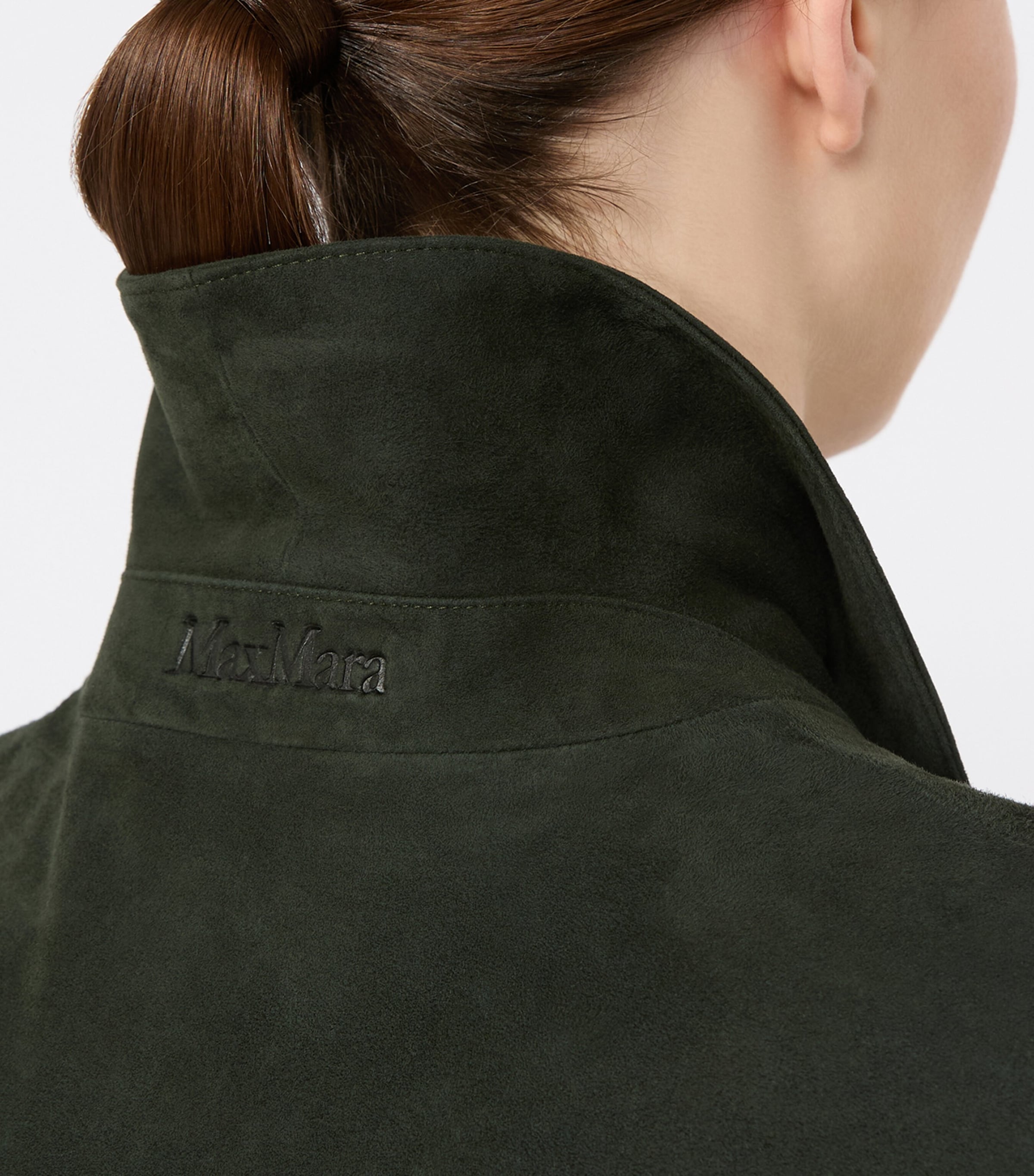 Max Mara Womens Suede Shirt Jacket Green Image 5