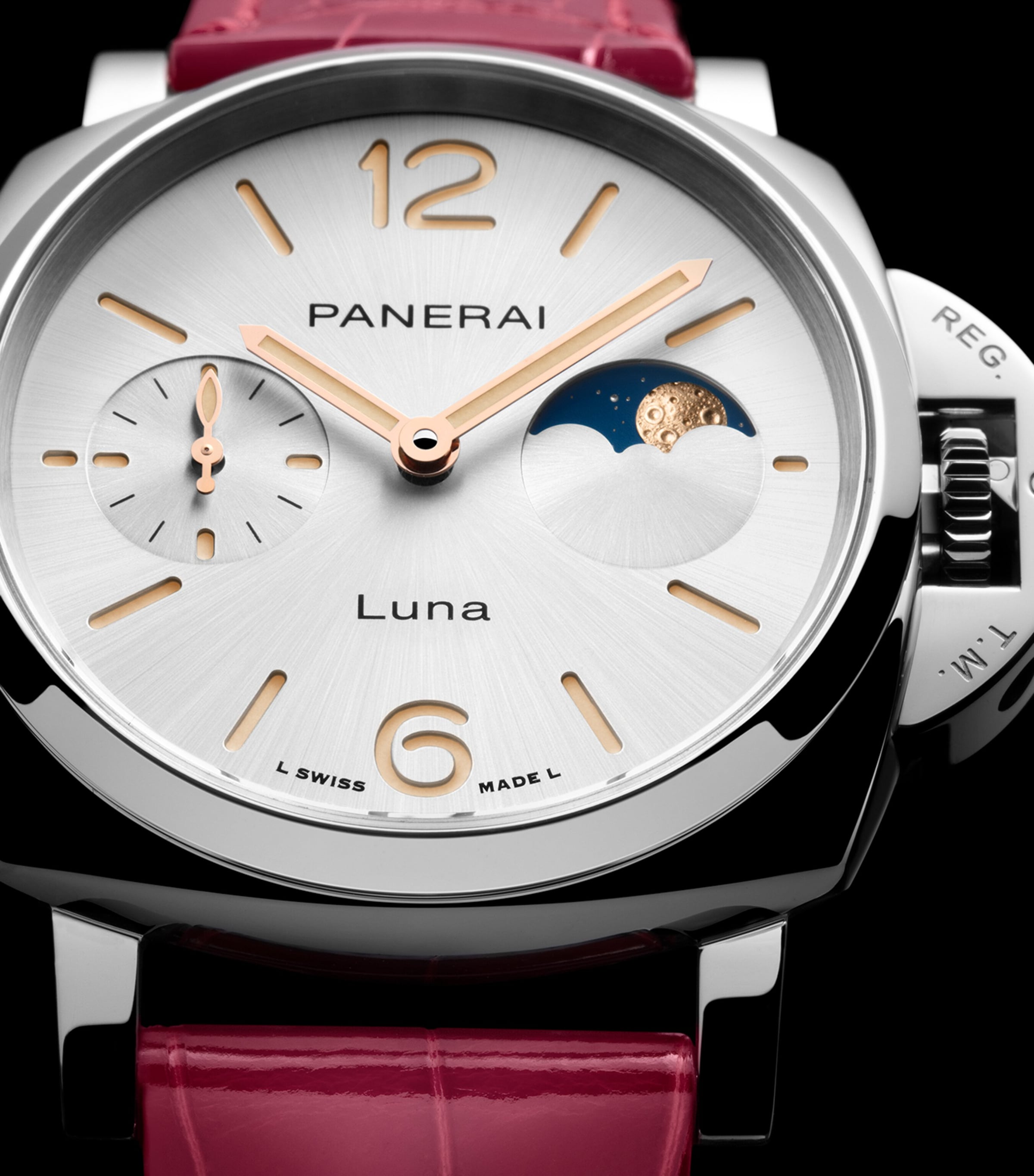 Stainless Steel Luminor Due Luna Watch 38mm WHITE Image 3