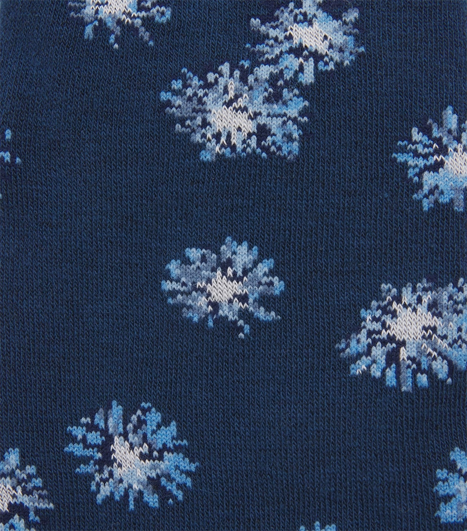 Organic Cotton-Blend Lumin Floral Socks BLUE Image 2