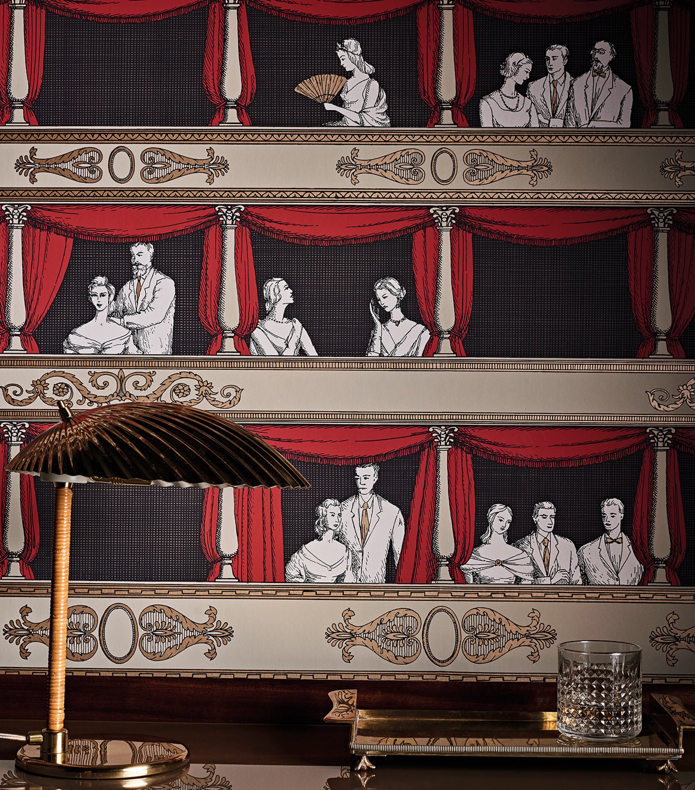 x Fornasetti Teatro Wallpaper Roll LINEN & ROUGE Image 3
