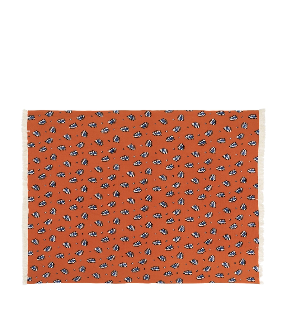 Cashmere Bebek Throw (130cm x 180cm) ORANGE/GREEN Image 1