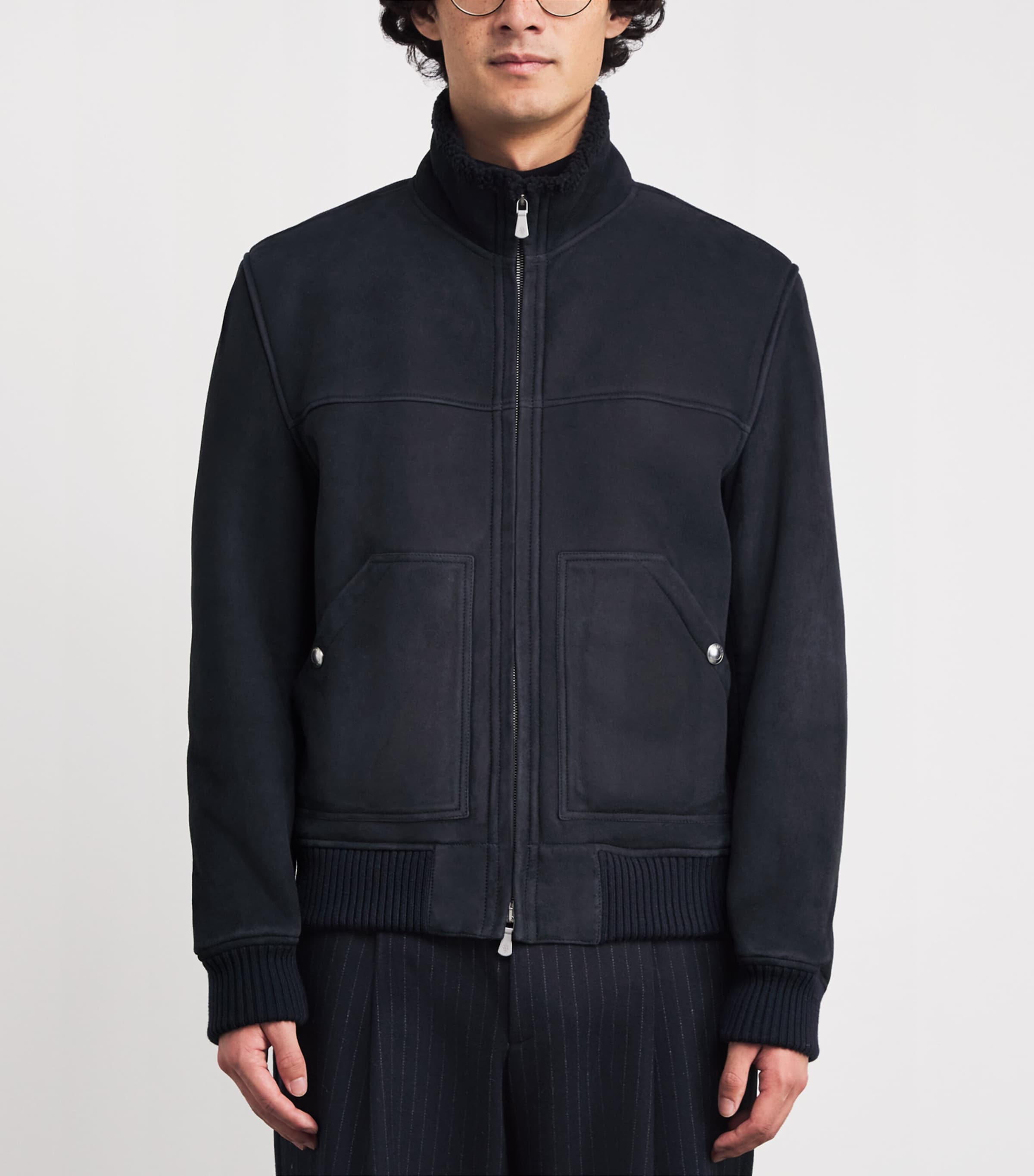 Shearling Bomber Jacket BLU Image 3