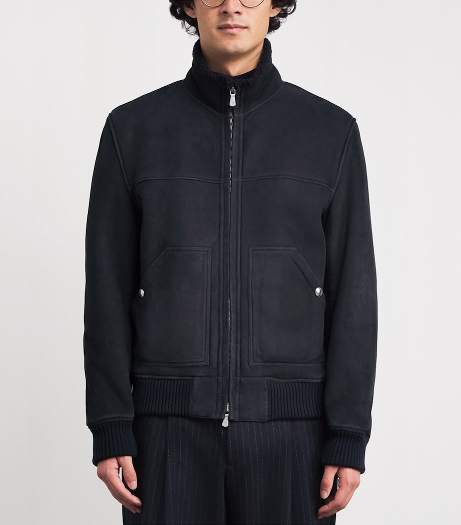 Shearling Bomber Jacket BLU Image 3