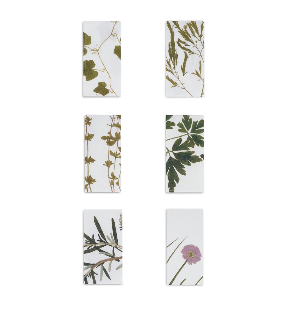 Set of 6 Linen Gastronomic Herb Garden Napkins (50cm x 50cm) GREEN Image 2