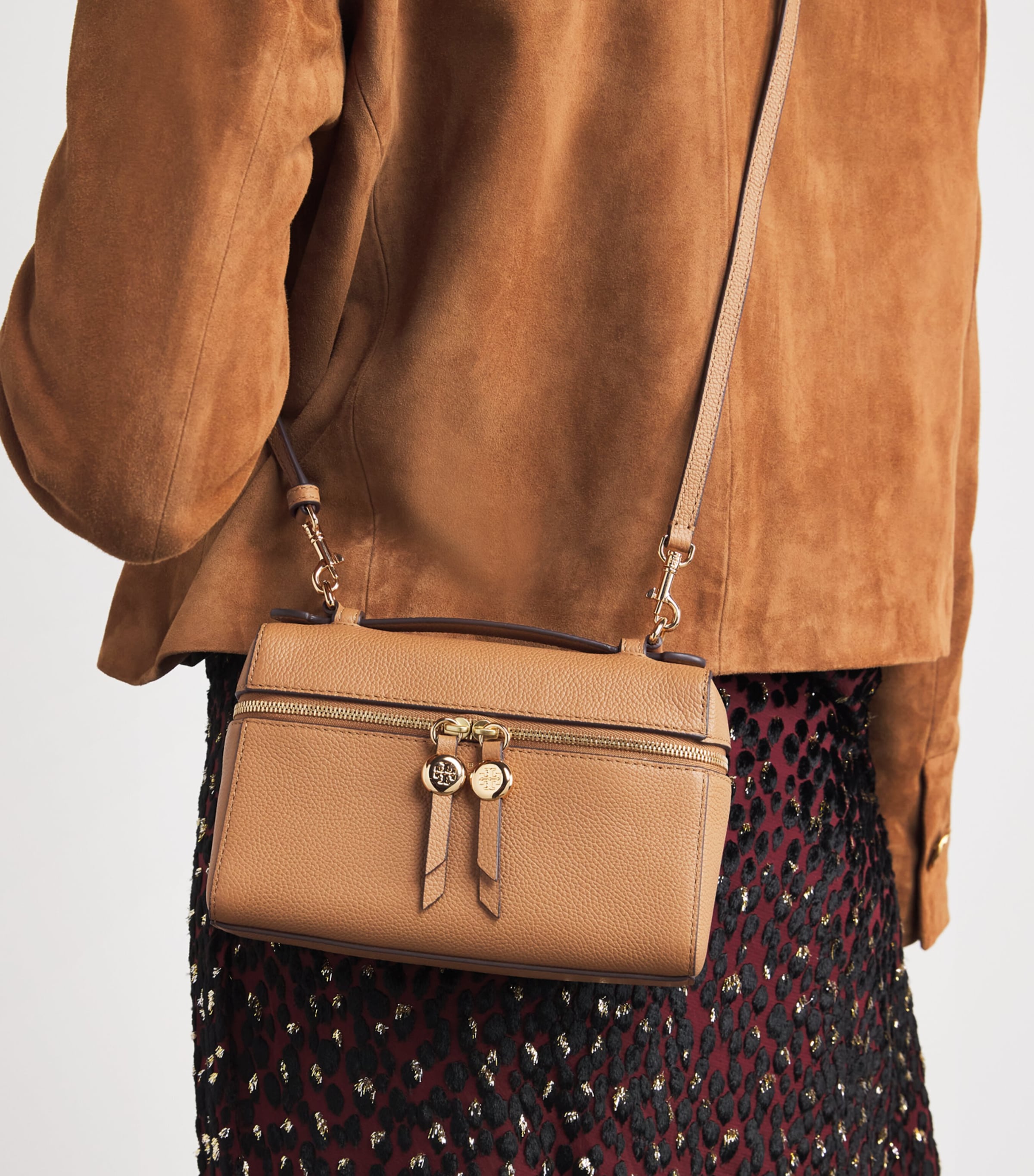 Leather Romy Slim Top-Handle Bag TIRAMISU Image 5