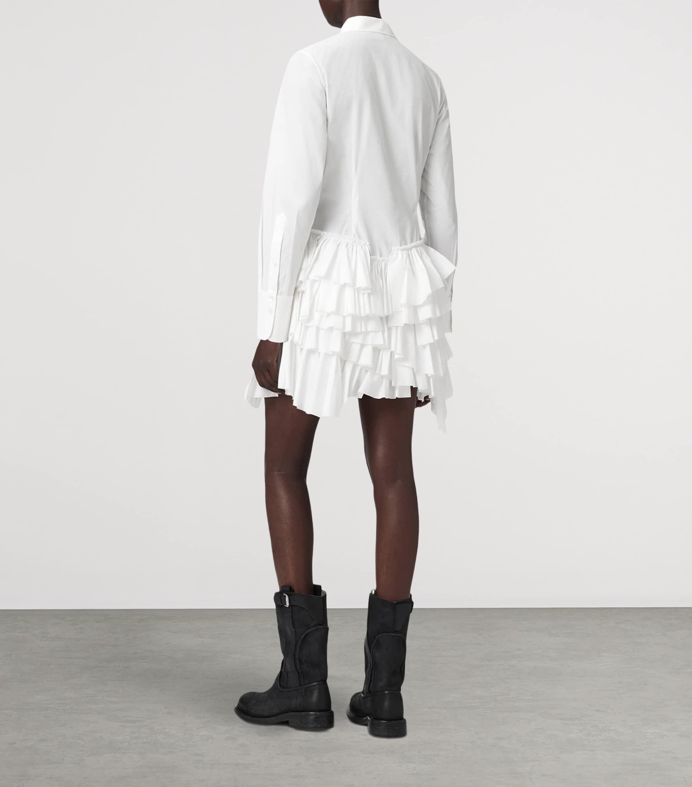 AllSaints Womens Organic Cotton Kristi Shirt Dress Optic White Image 4