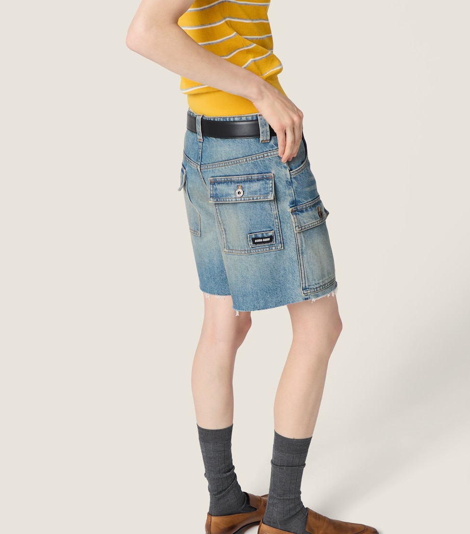 Miu Miu Womens Denim Bermuda Shorts Image 5