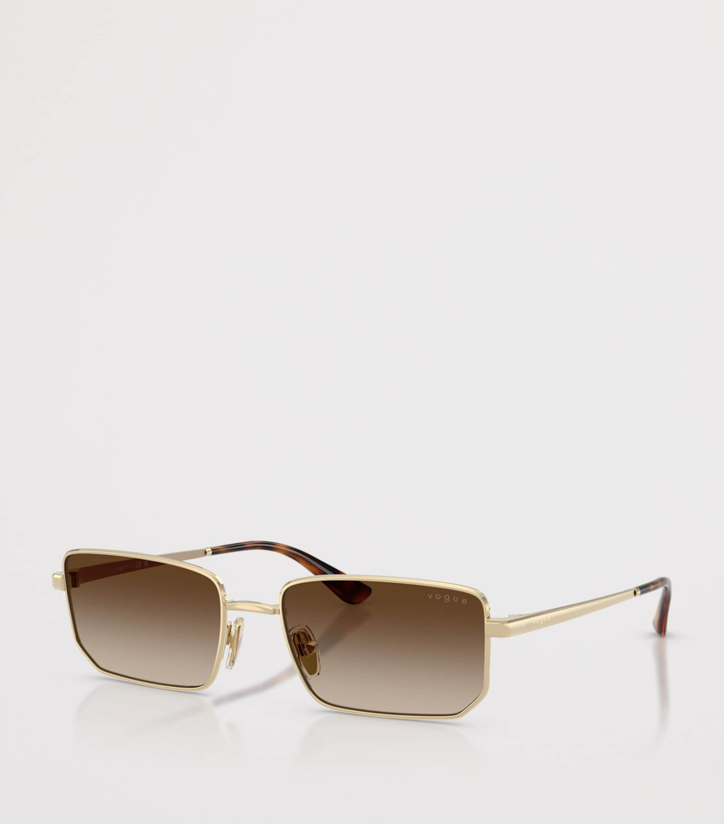 Vogue Metal Rectangular Sunglasses Gold Image 2