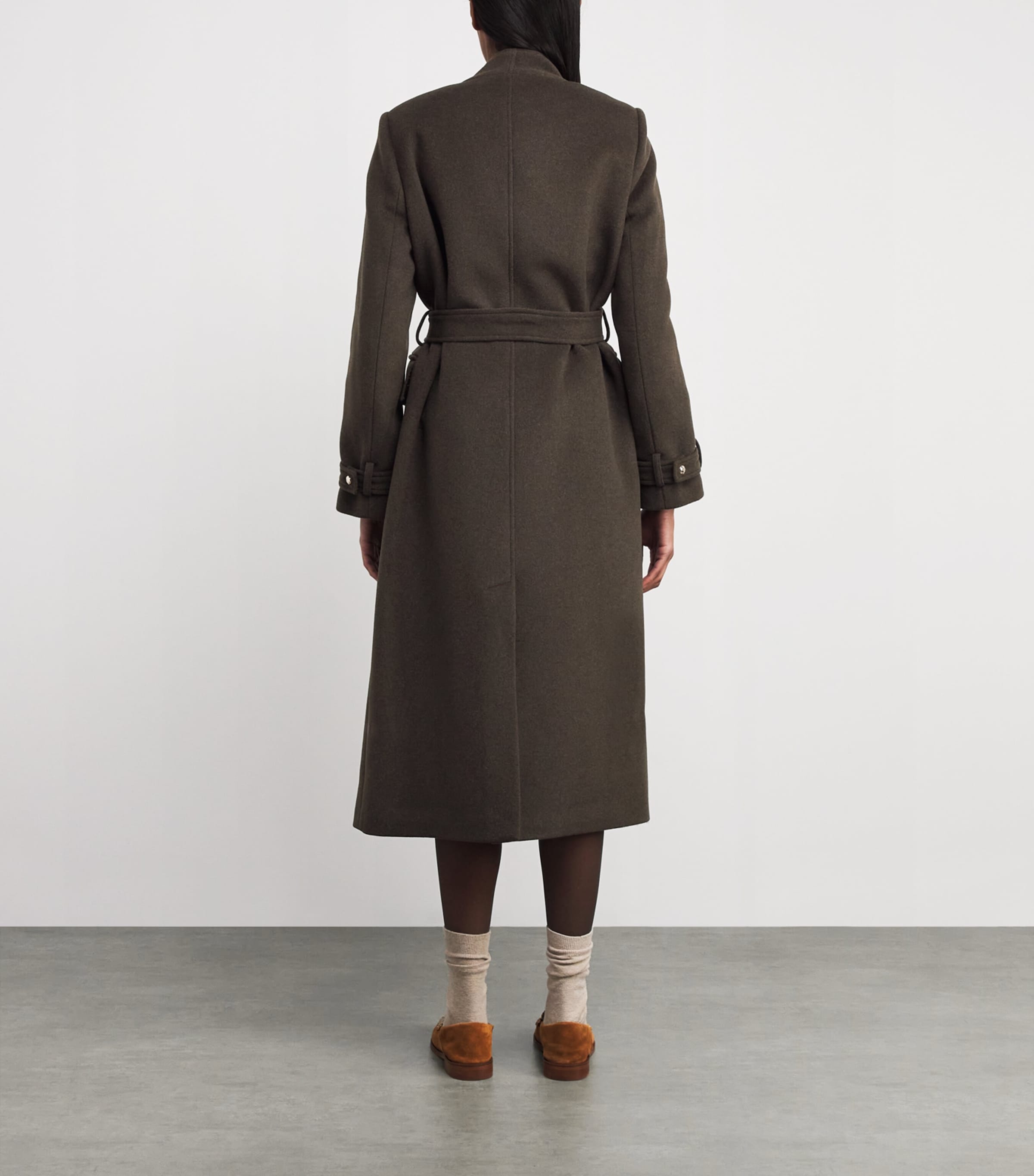 Wool-Blend Double-Breasted Coat KHAKI Image 4