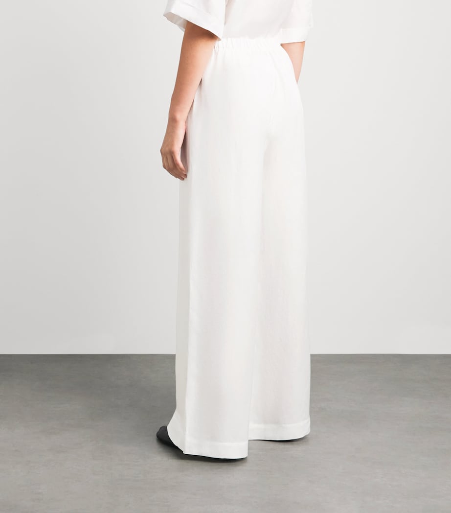 ANINE BING Womens Wide-Leg Rosyln Trousers Ivory Image 5