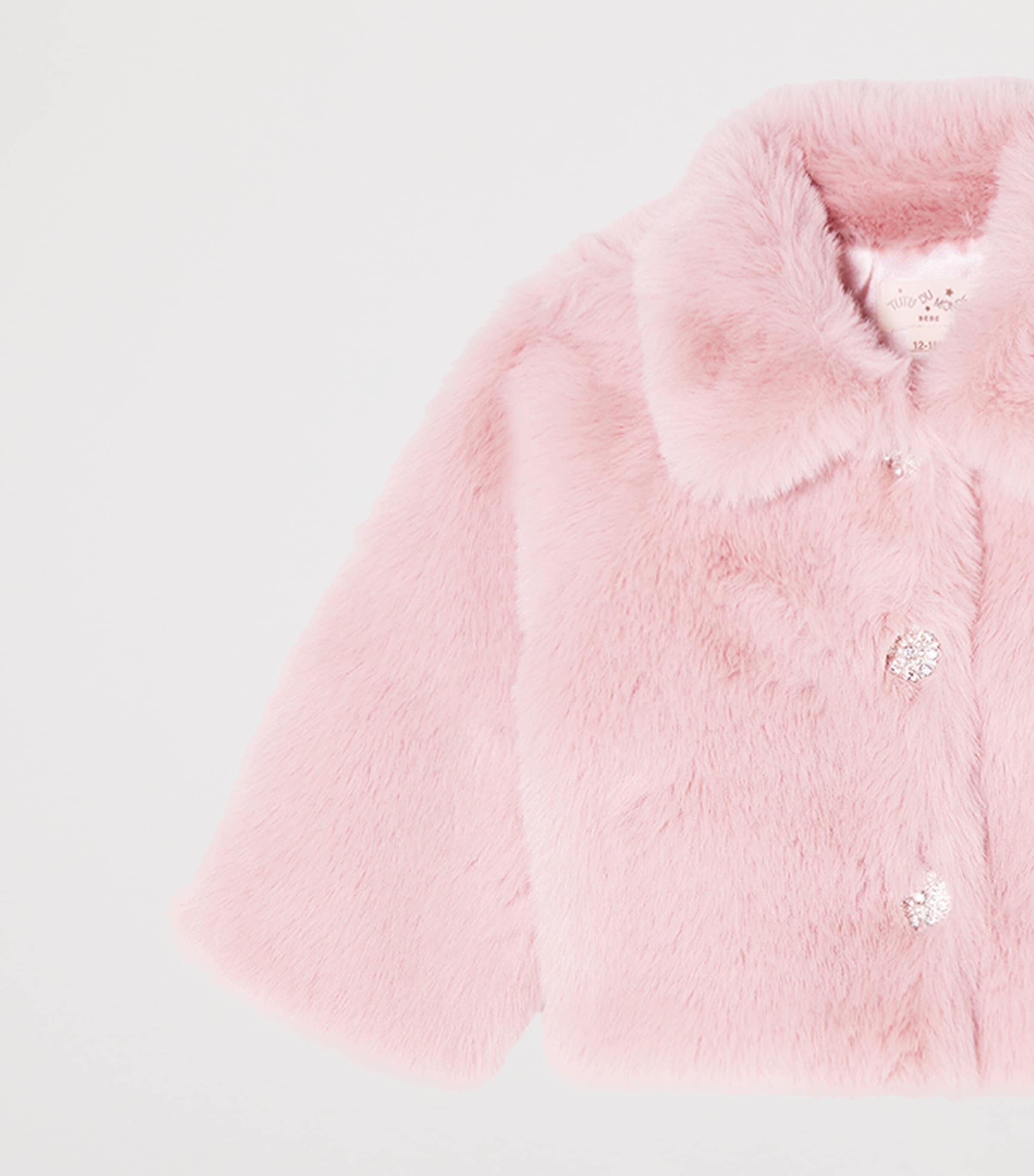 Tutu Du Monde Faux Fur Furberry Jacket (3-24 Months) Milk Image 4