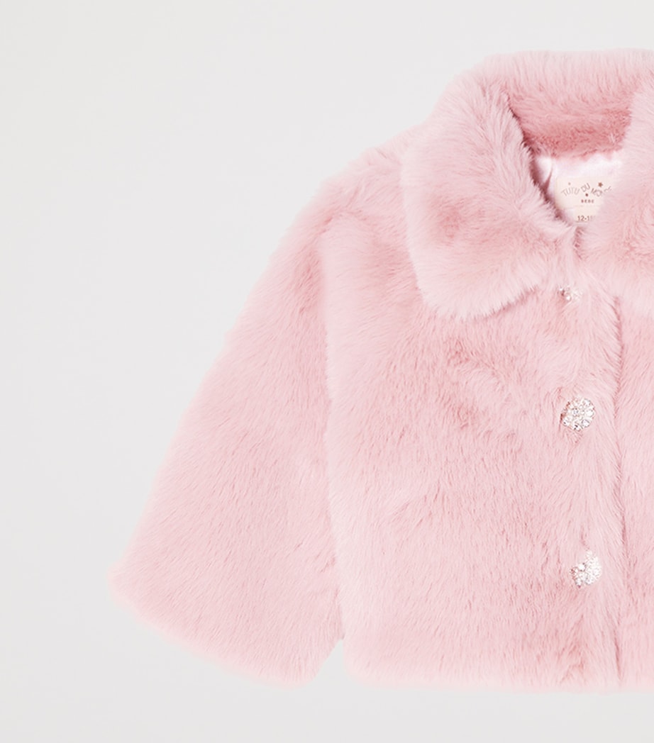 Tutu Du Monde Faux Fur Furberry Jacket (3-24 Months) Milk Image 4