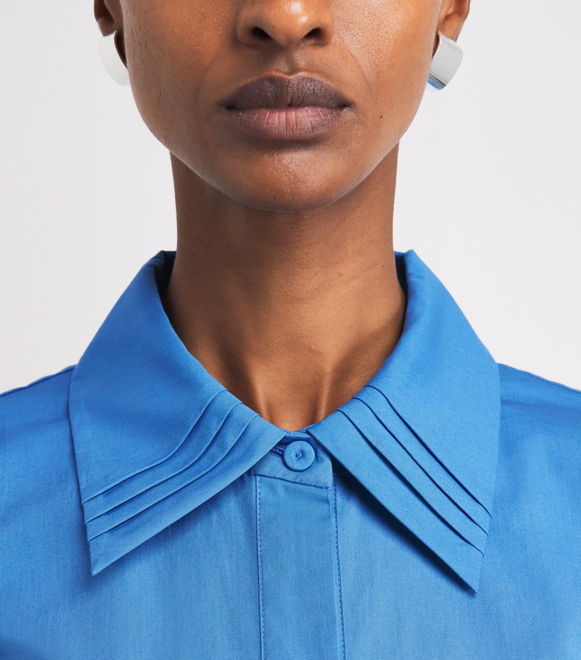 Emilia Wickstead Womens Cotton Marione Midi Shirt Dress Blue Image 3