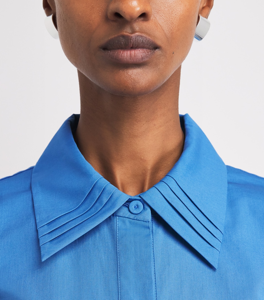 Emilia Wickstead Womens Cotton Marione Midi Shirt Dress Blue Image 3