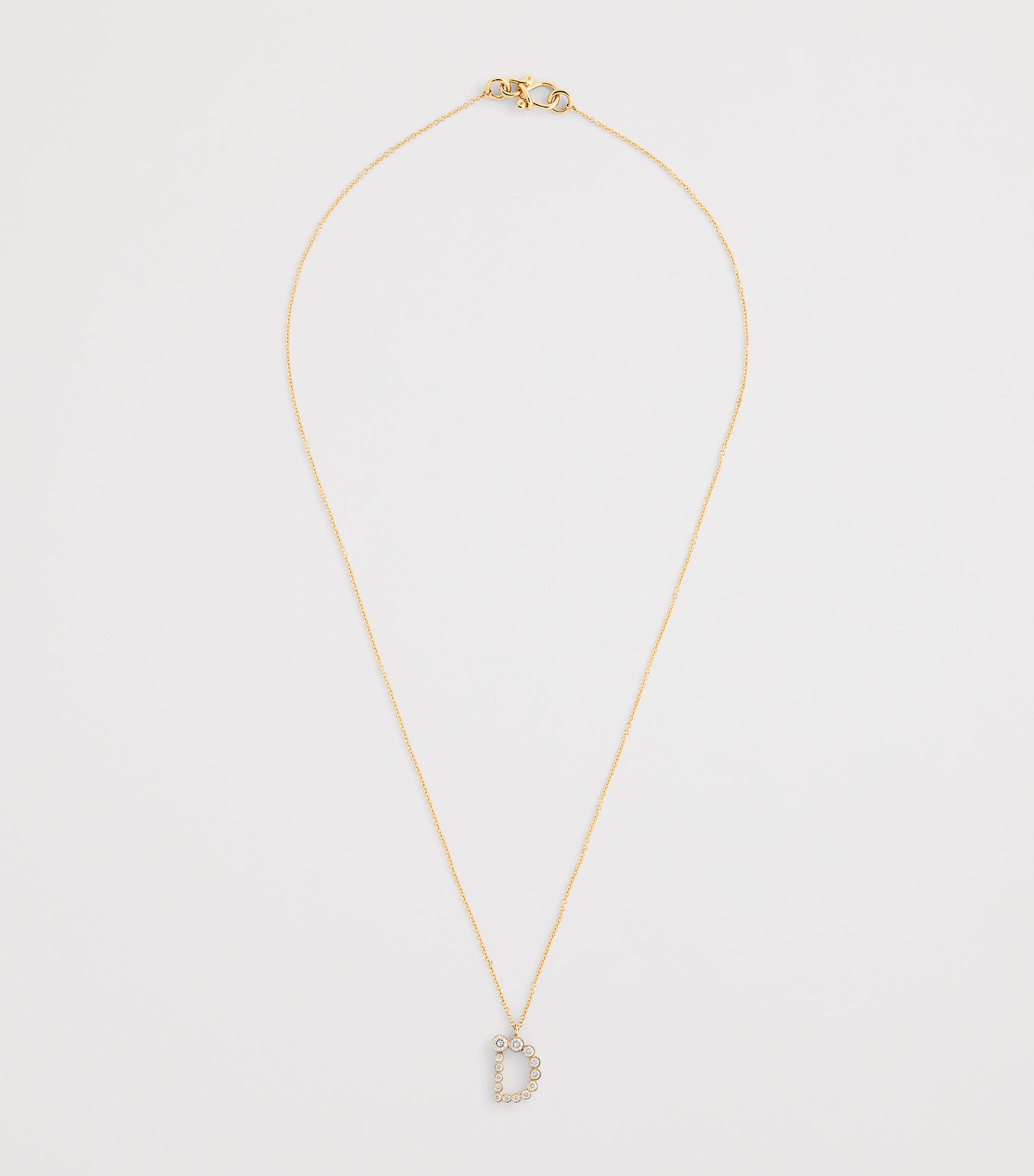 Yellow Gold and Diamond Soprano 'D' Necklace YELLOW GOLD Image 3