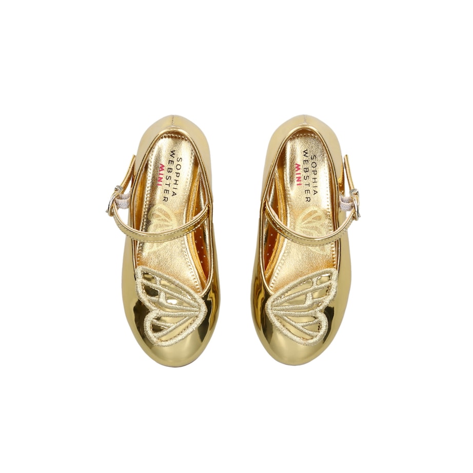Embroidered Butterfly Ballet Flats GOLD Image 4