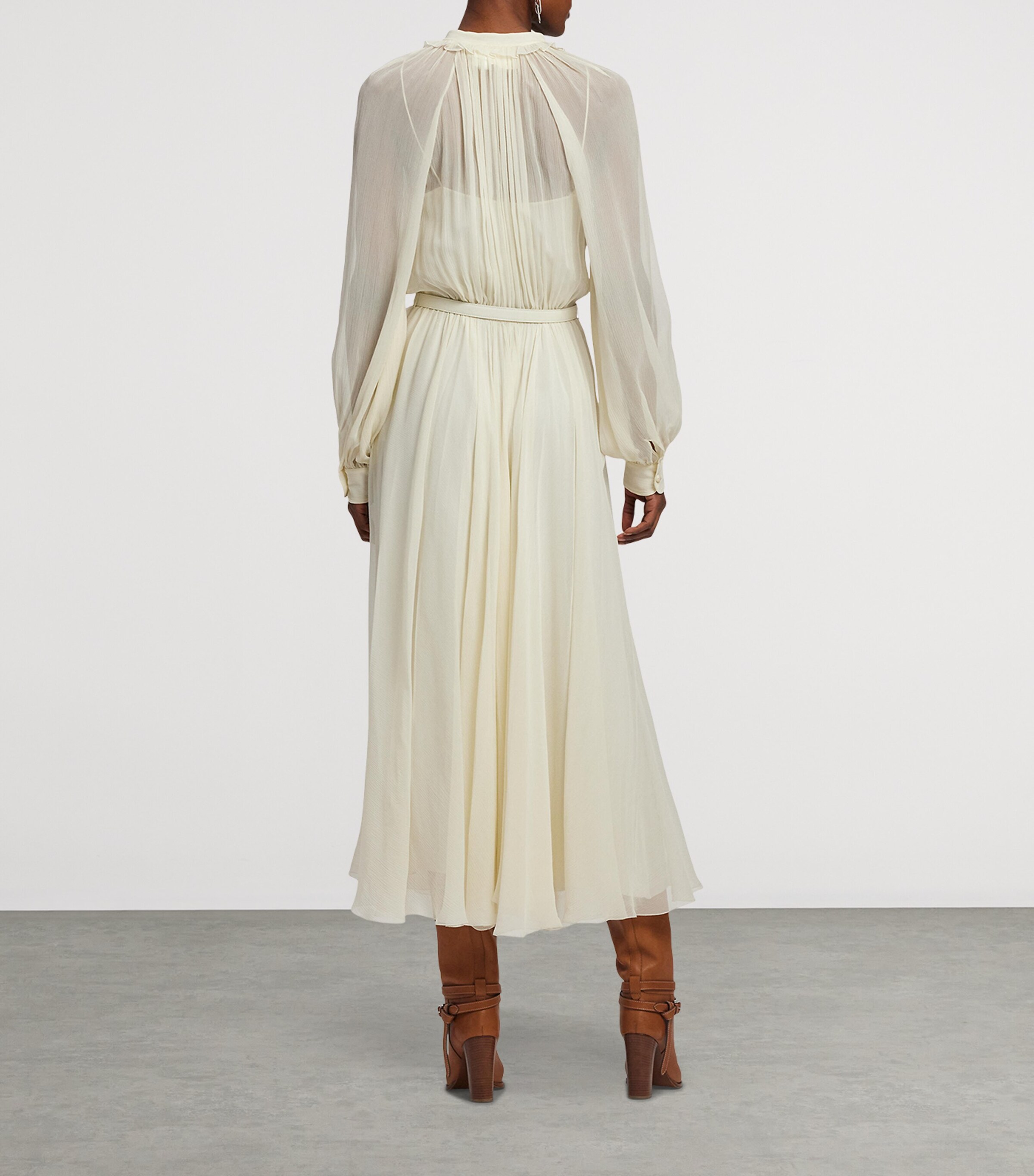 Mulberry Silk Grantly Midi Shirt Dress LUX CREAM Image 9