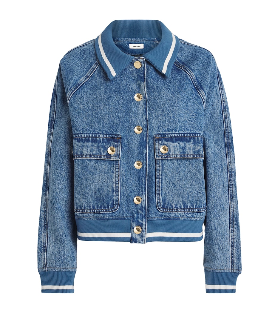 Rib-Trim Denim Jacket BLUE JEAN Image 1