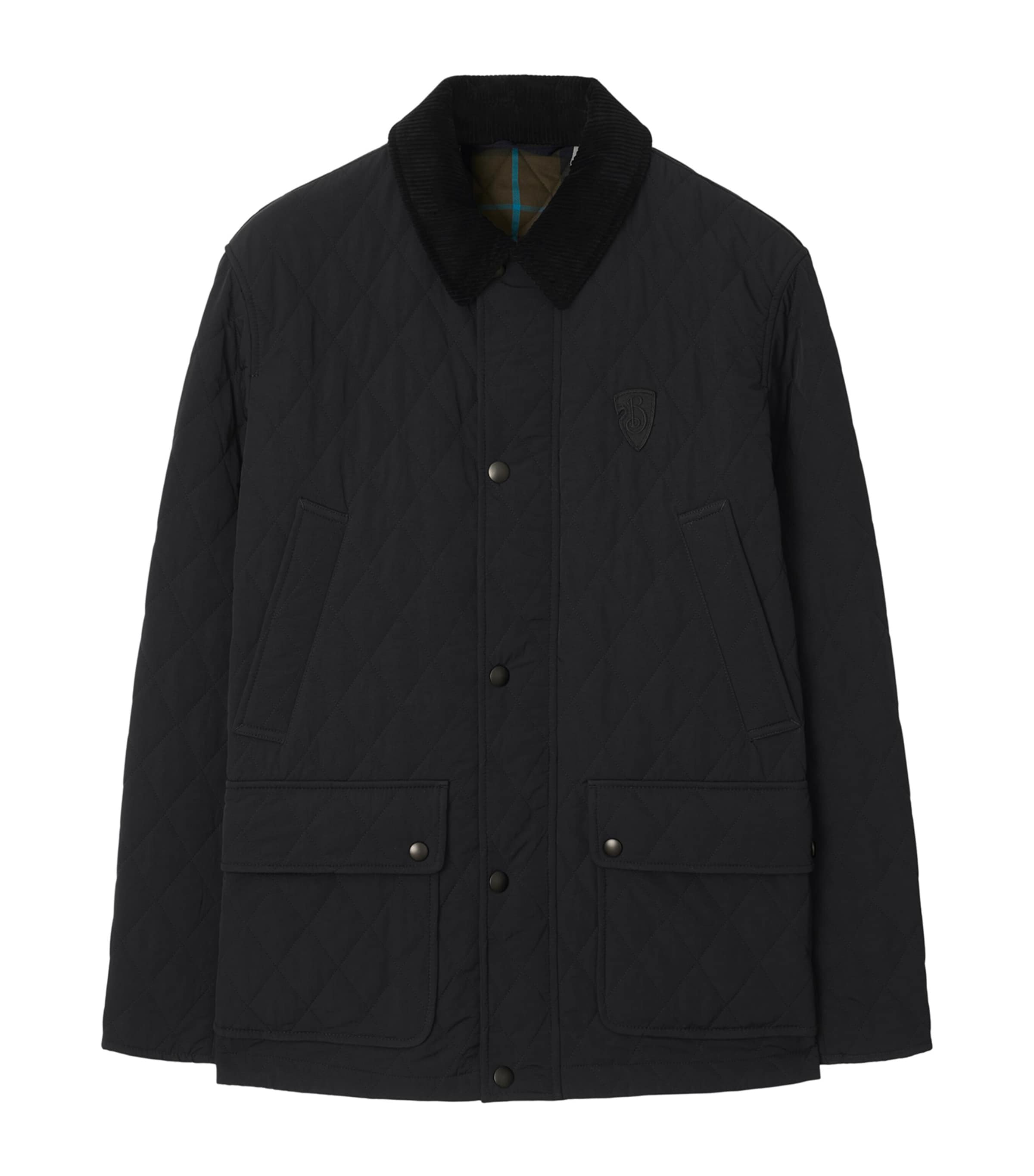 Burberry Logo-embroidered Padded Jacket In Black
