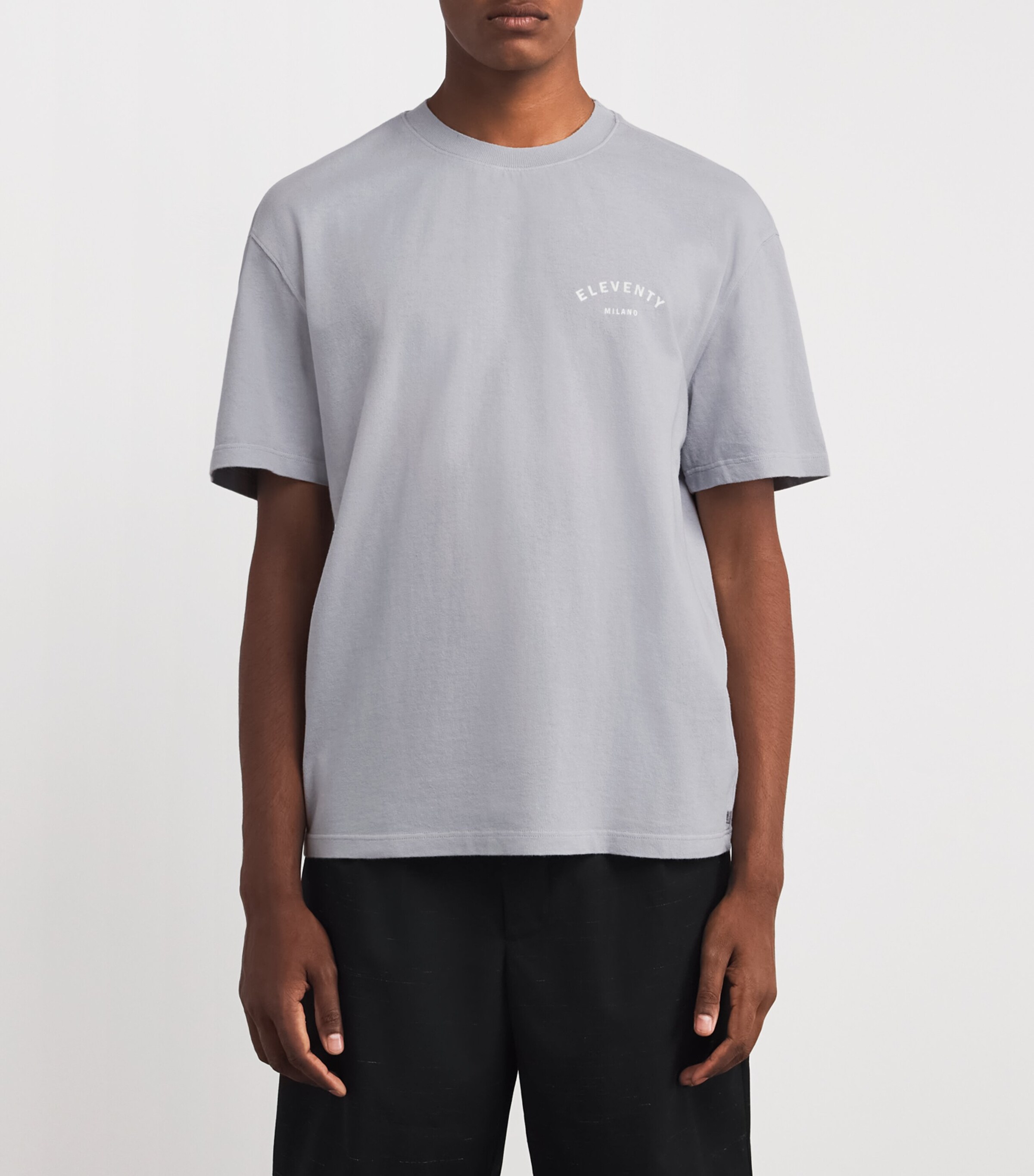 [ELEVENTY] コットン Tシャツ グレー Eleventy Cotton Logo T-Shirt | Harrods UK