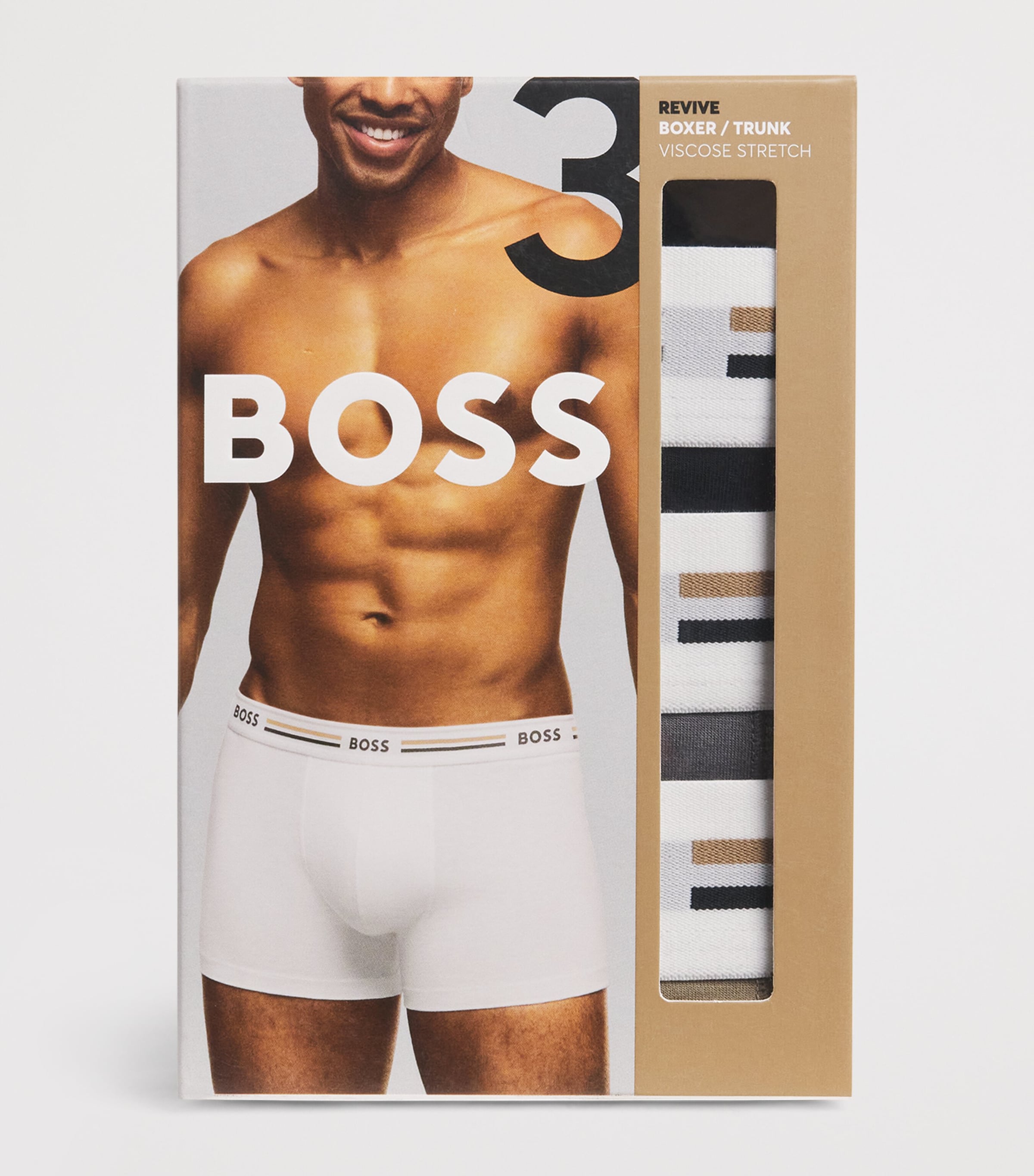 BOSS Mens Revive Logo Boxer Briefs (Pack of 3) Open Image 4
