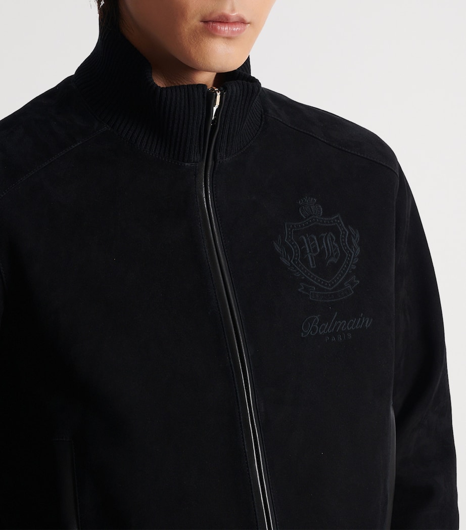 Suede College Emblem Jacket 0PA NOIR Image 4