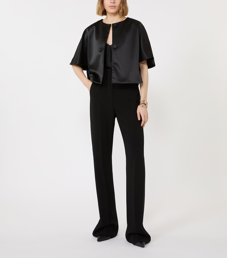 Max Mara Womens Satin Cape-Style Top Black Image 4