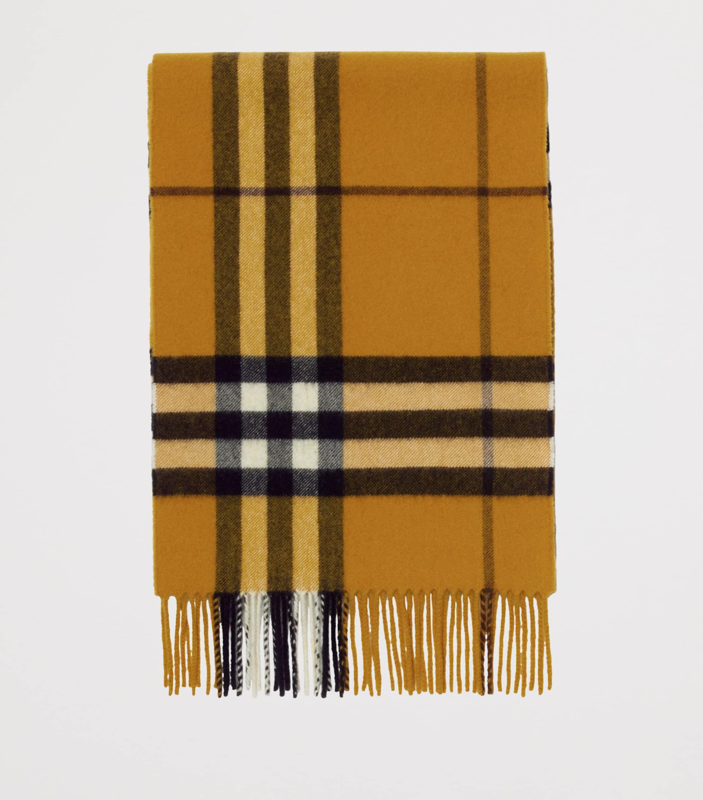 Cashmere Check Scarf TEAK YELLOW Image 2